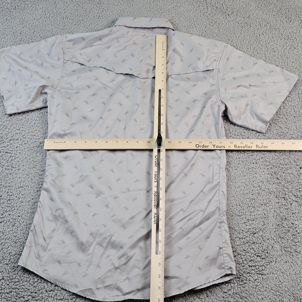 Hooey Habitat Shirt Mens Small Gray Short Sleeve Pearl Snap Western Rodeo - Picture 8 of 10